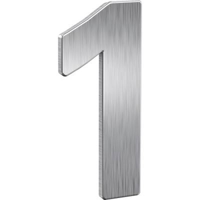 Number '1' in metallic appearance, gleaming and displayed three-dimensionally.