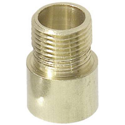 Brass Thread Adapter: Cylindrical form with external threading at the upper end, used for pipe connections.