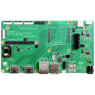 Raspberry Pi Compute Module 4 IO Board with connectors and chips, suitable for technological applications and developments.