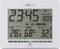 'Digital thermometer and hygrometer displaying 23:45. Indoor temperature 28.6°C, humidity 68%, outdoor temperature 32.5°C, CO2 level 800 ppm.'