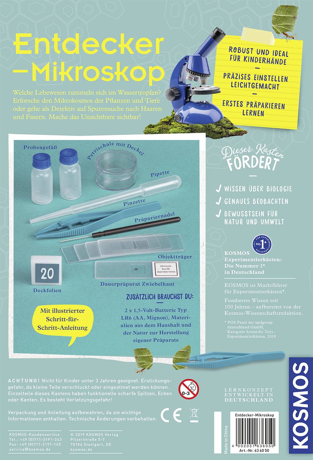 Kosmos Entdecker-Mikroskop 636050 Science kit 8 - 12