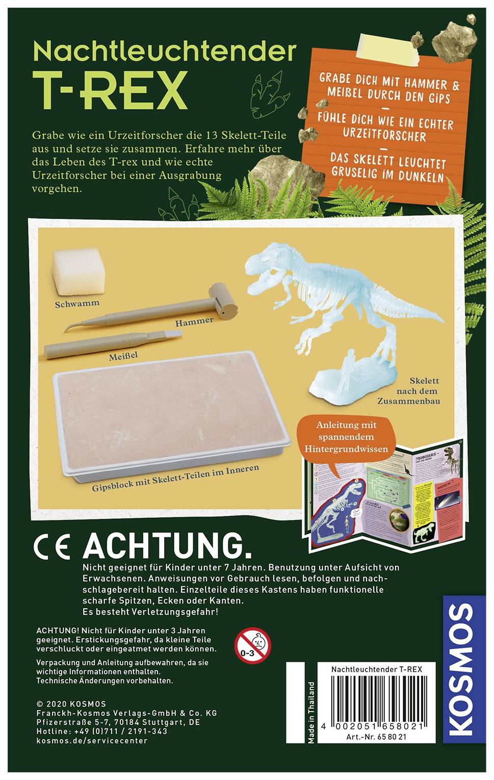 Kosmos 658021 T-REX Science, Science Kit Gift Sets, Assembly kits, Dinosaurs & Excavation Kits Science kit 7 years and over