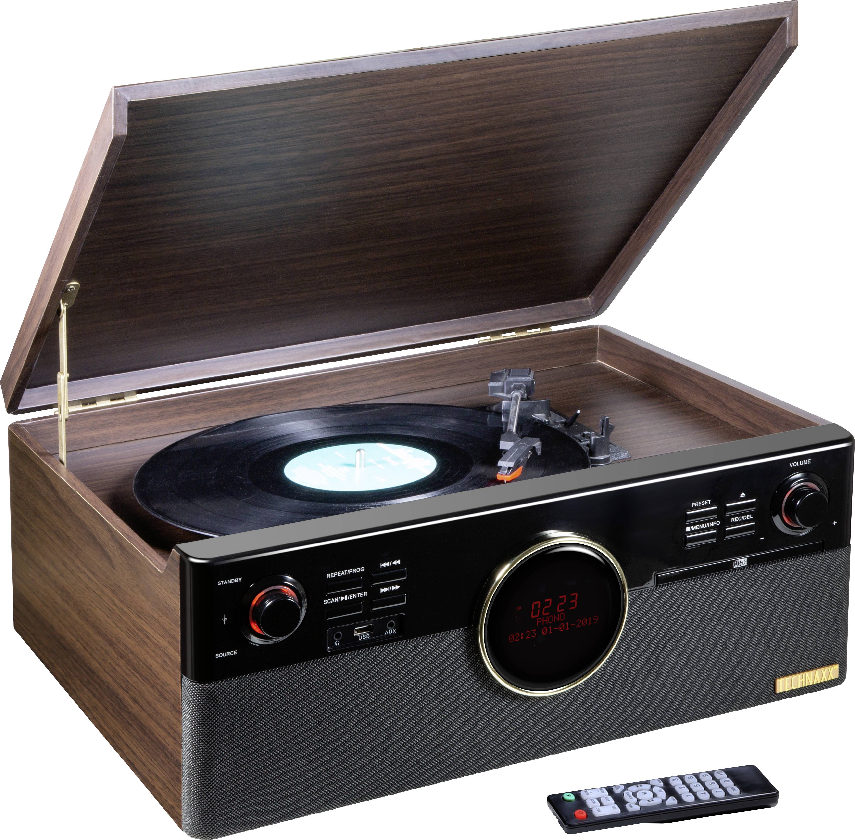 Technaxx TX-137 USB turntable Belt drive Brown (wood finish matt)