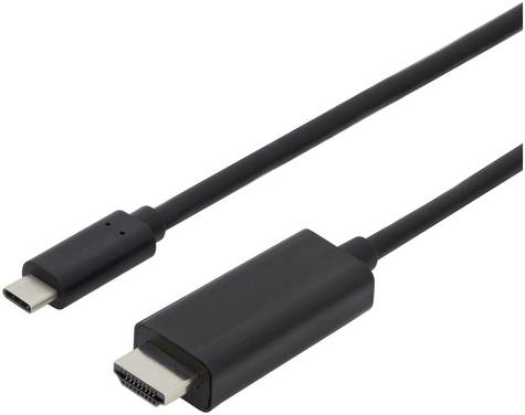 Digitus USB-C® / HDMI Adapter cable USB-C® plug, HDMI-A plug 5.00 m Black AK-300330-050-S Shielded, double shielding USB-C® screen cable