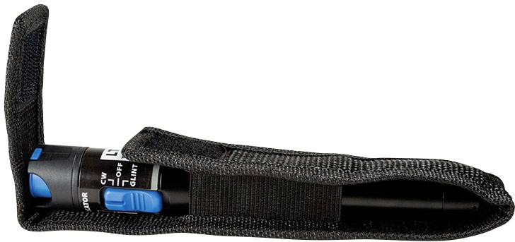 Torch in a black pouch with a hook and loop fastener, partially visible.