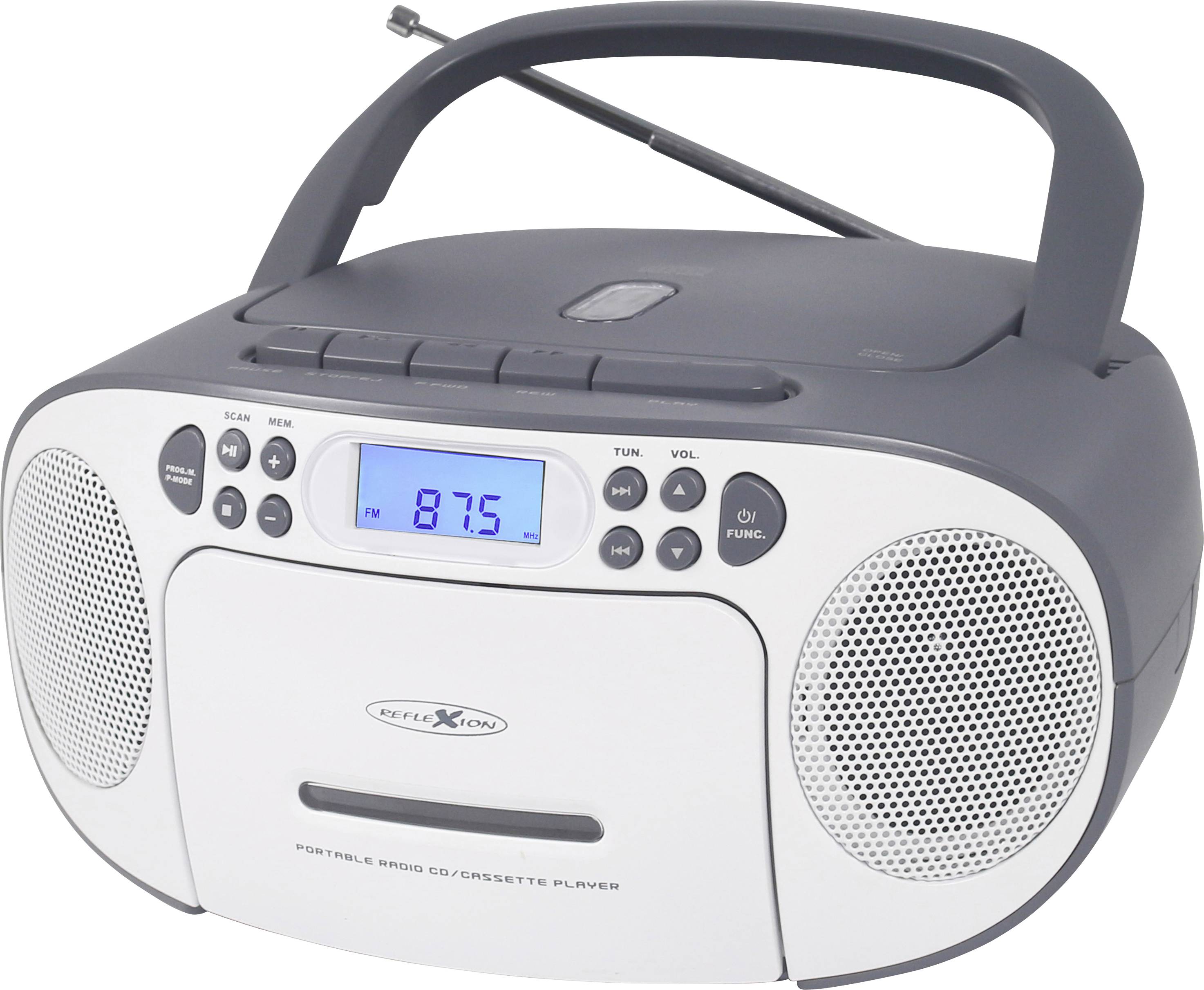Reflexion RCR2260GR Radio CD player FM AUX, CD, Tape Grey-white