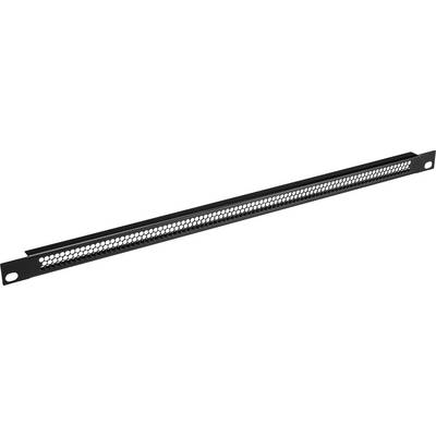 Black 1U rack ventilation unit with honeycomb configuration for ventilating server racks in data centres.