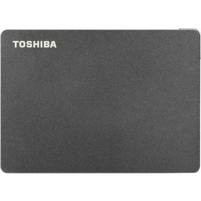 Toshiba external hard drive in a simple grey design.
