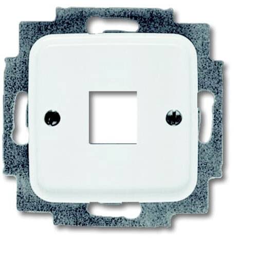 A white light switch without a visible switch lever, mounted in a square metal casing.