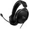 A black gaming headset with a microphone arm, padded ear cups, and the 'HX' logo on the side.