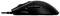Black gaming mouse with red scroll wheel, side logo and ergonomic design for precise control.