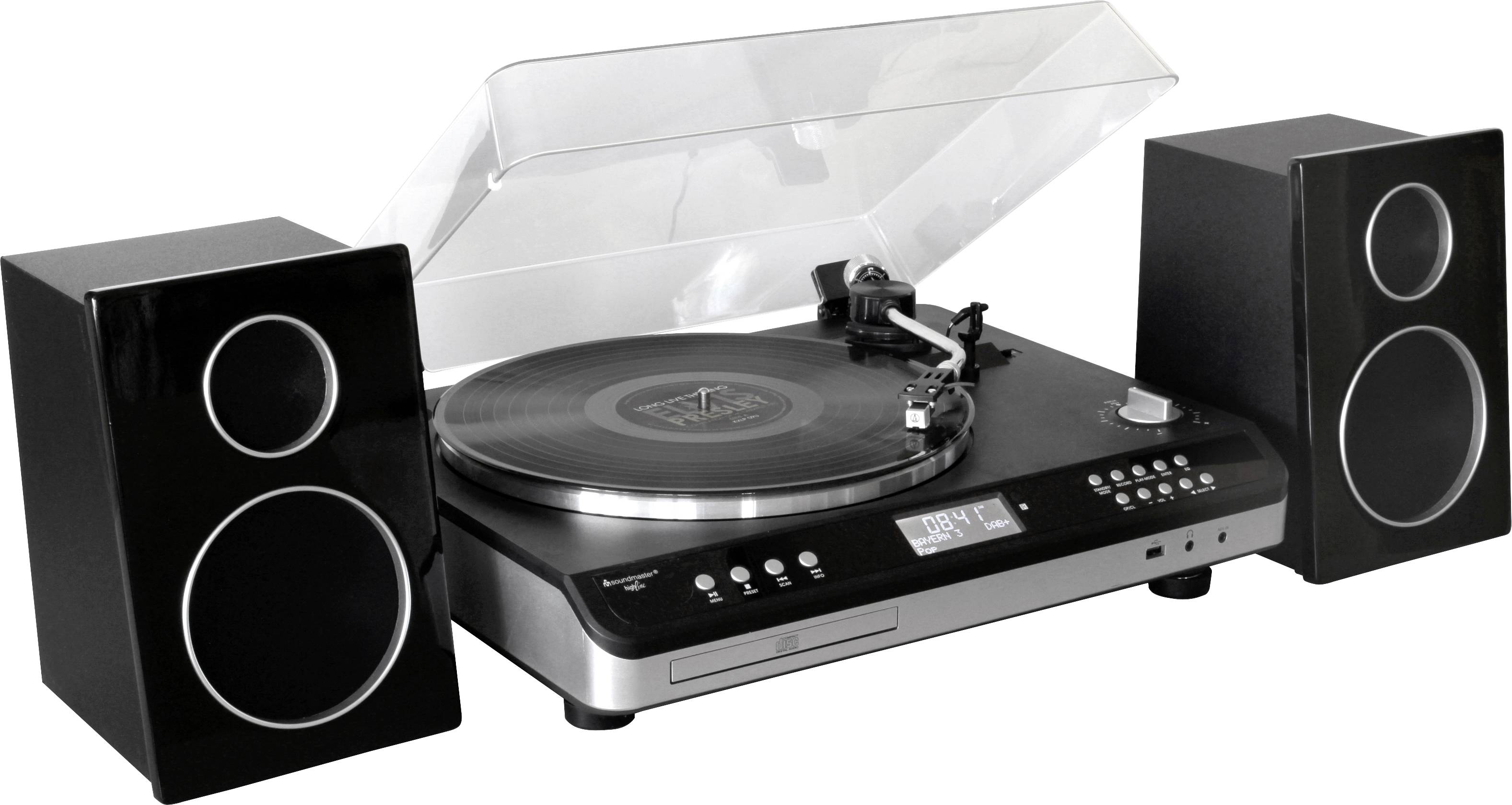 soundmaster PL979SW USB turntable Belt drive Black