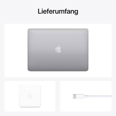 'Contents': Laptop, power adapter and USB-C cable shown.