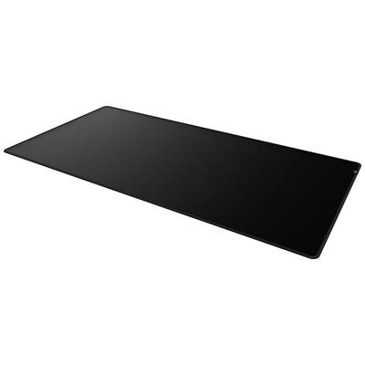 A large, rectangular, black desk mat made of faux leather with rounded corners. Ideal for protecting and organising desks.
