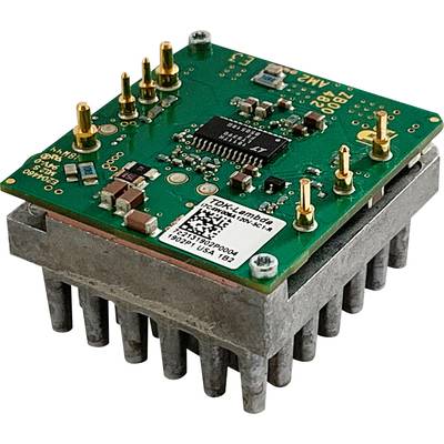 'Electronic circuit with chip and various electronic components mounted on green circuit board.'