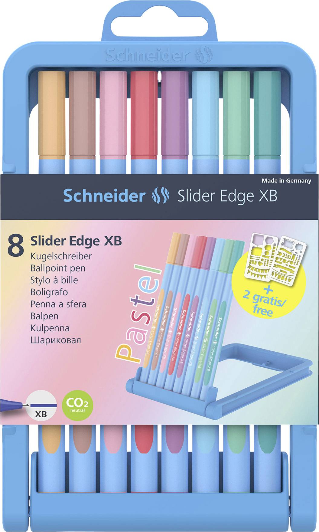 Schneider Edge 152289 Disposable ballpoint pen Ink colour: Cyan, Peach, Blush rose, Flamingo, Purple, Ba | Conrad.com