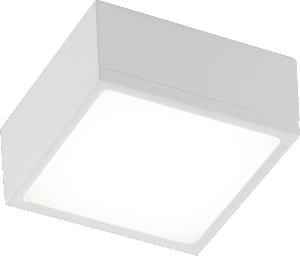 A square, white ceiling light with bright LED illumination, suitable for interior lighting.