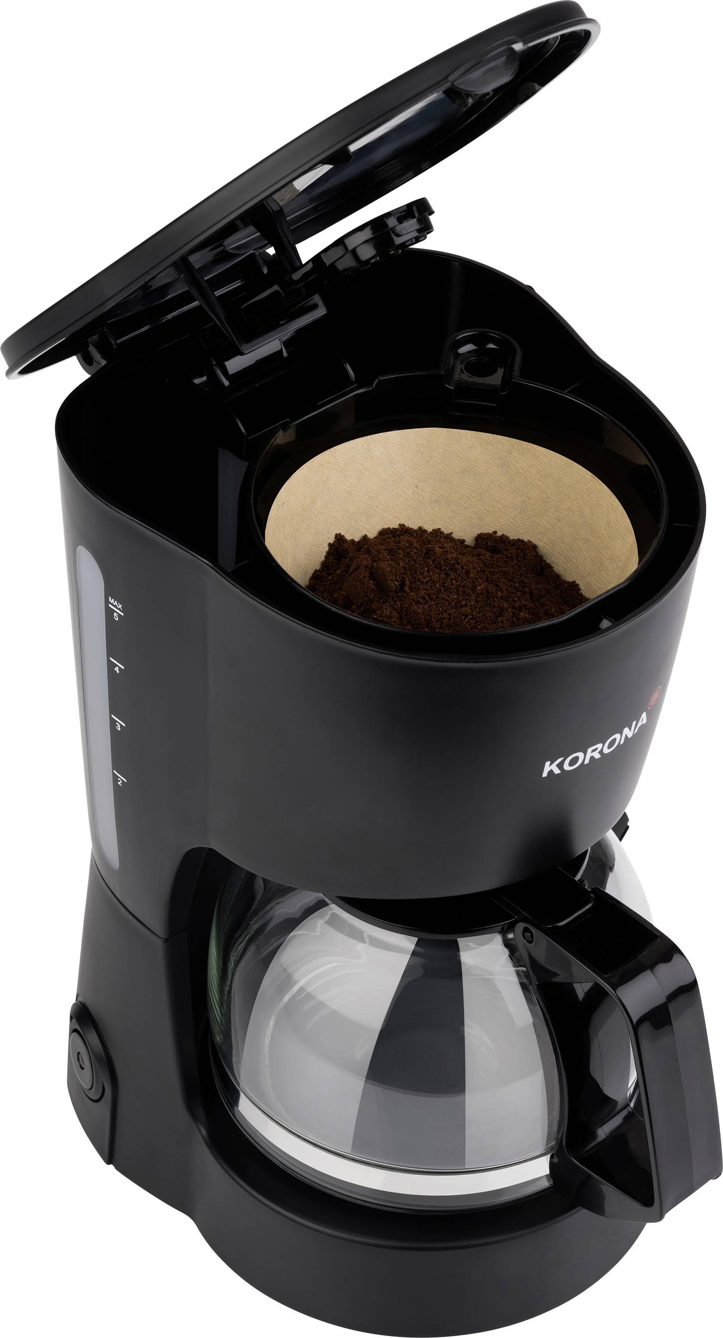 Korona Korona electric Coffee maker Black Cup volume=5 Plate warmer, Glass jug