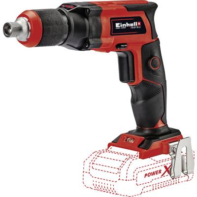 A red cordless impact driver with a black handle, brand 'Einhell'. The battery is not mounted.