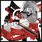 The image shows a red and black mitre saw with an angle adjustment from 0° to +45°.