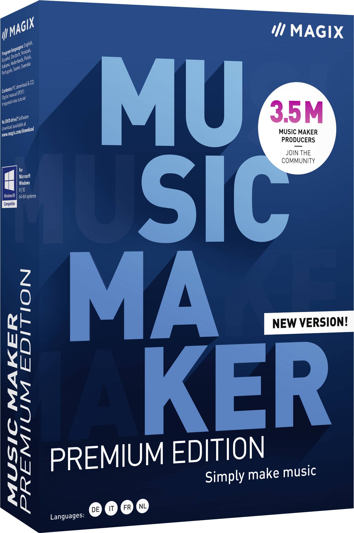 Magix Music Maker Premium Edition (2021) Full version, 1 licence Windows Music