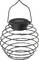 Black solar lantern in a spiral design with carrying handle, perfect for outdoor decoration.