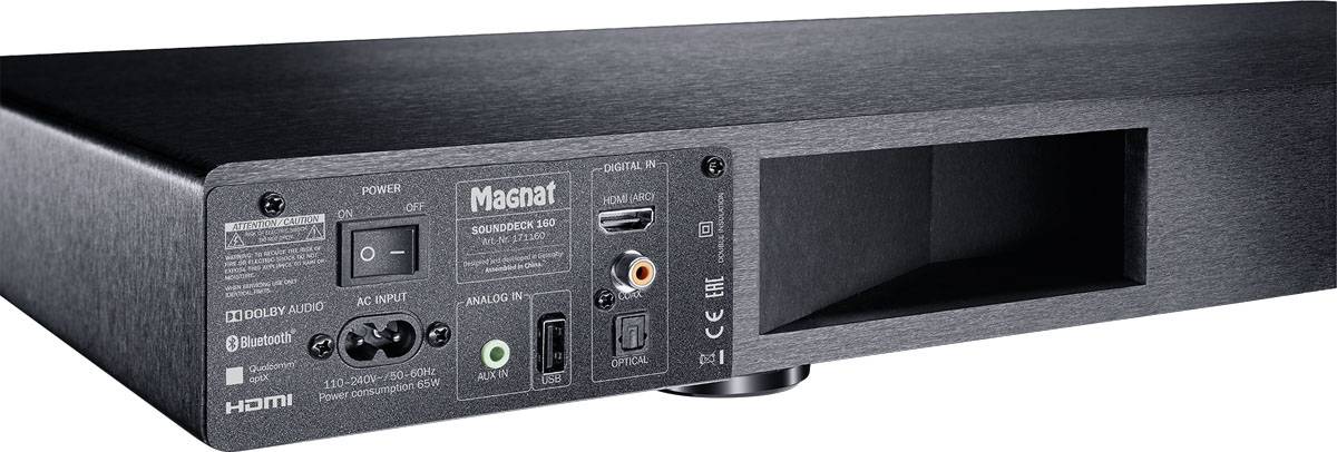 Magnat Sounddeck 160 Soundbase Black AptX technology, Bluetooth, USB-18