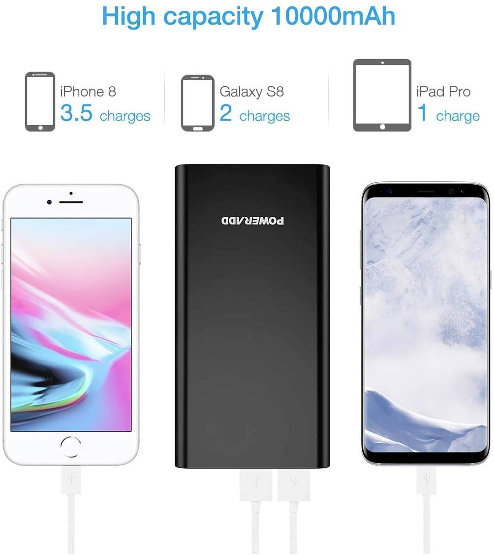 Poweradd Pilot 2GS Power bank 10000 mAh Fast Charge LiPo Black Status display-3