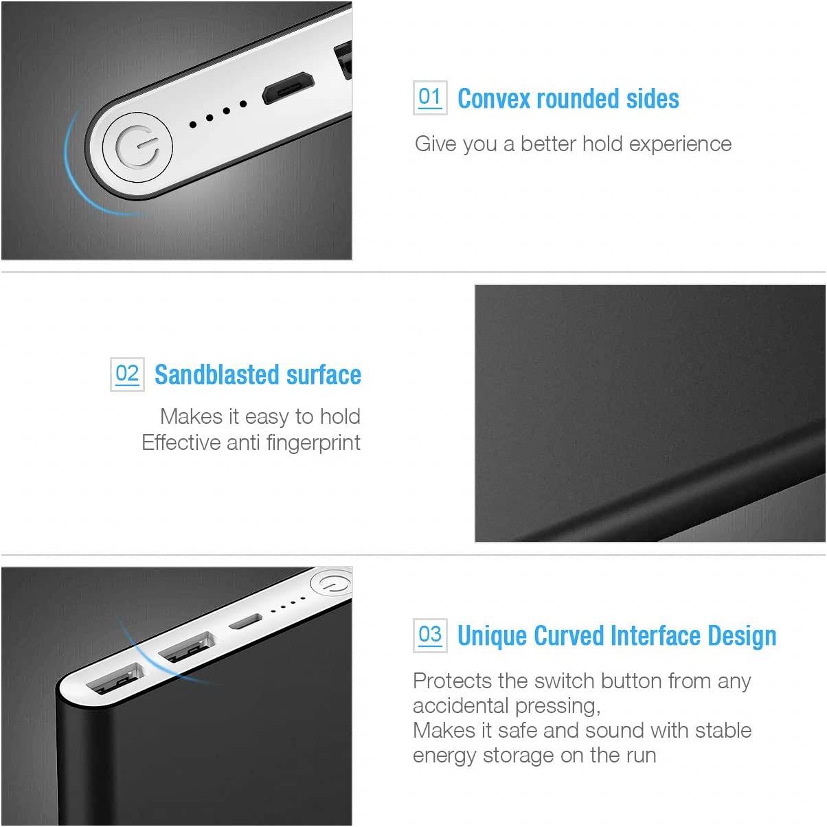 Poweradd Pilot 2GS Power bank 10000 mAh Fast Charge LiPo Black Status display-6