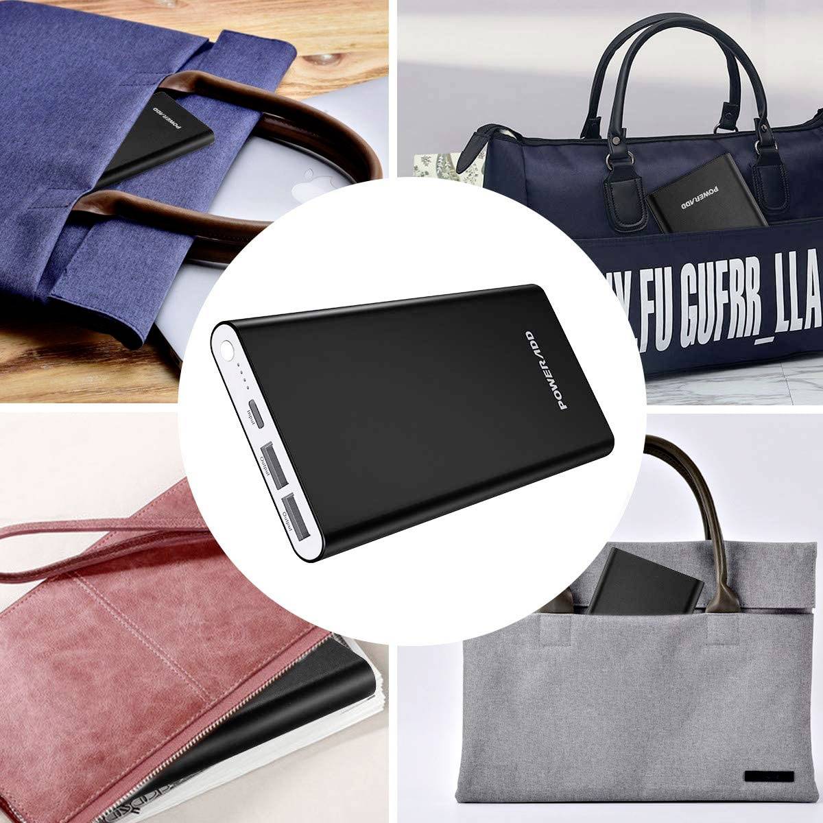 Poweradd Pilot 4GS Power bank 12000 mAh Fast Charge LiPo Black Status display-1