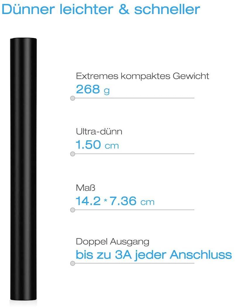 Poweradd Pilot 4GS Power bank 12000 mAh Fast Charge LiPo Black Status display-5
