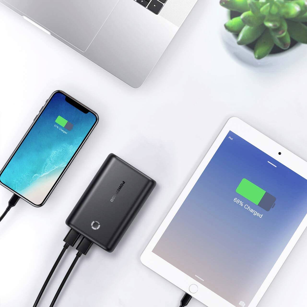 Poweradd EnergyCell Power bank 15000 mAh Fast Charge Li-ion Black Status display-1