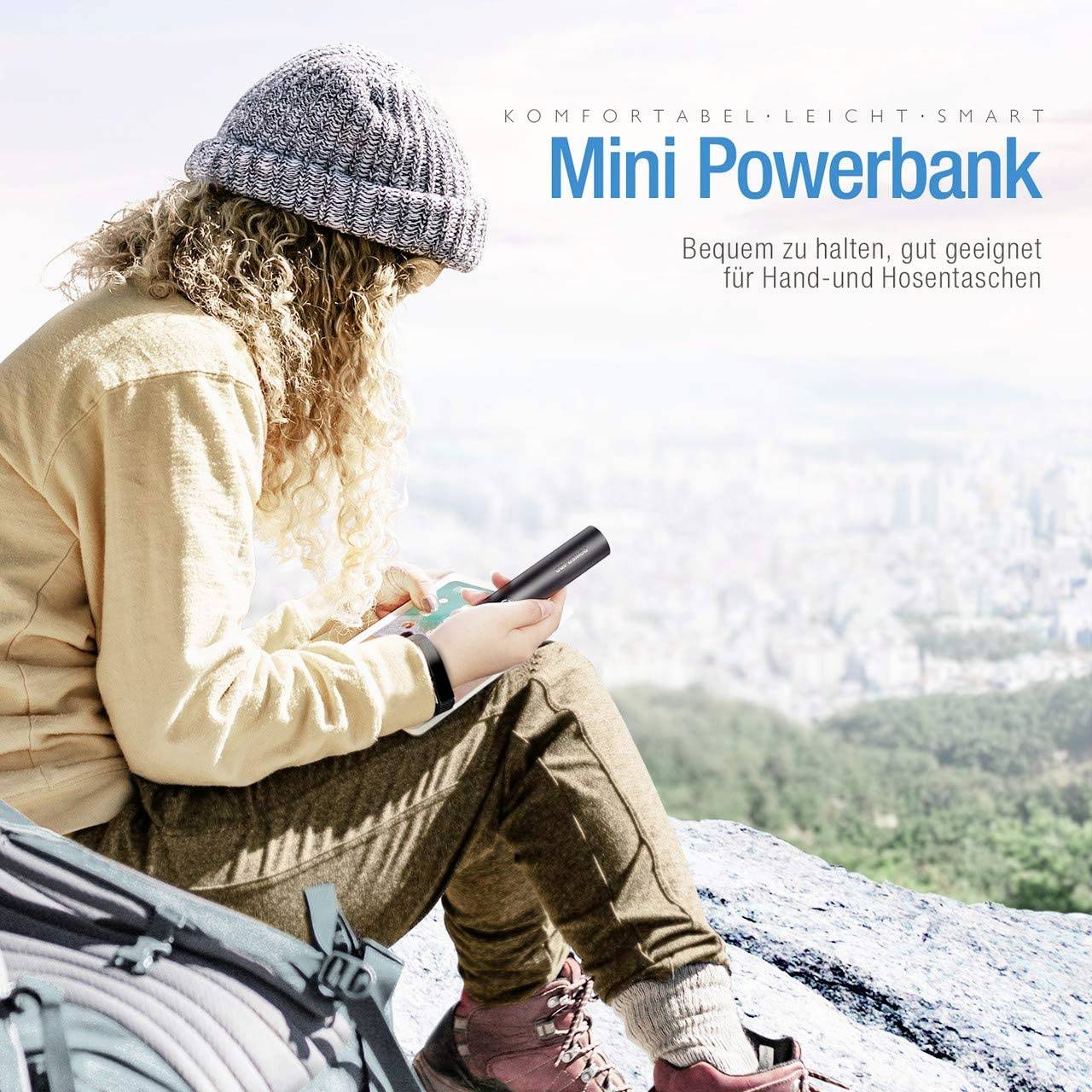 Poweradd EnergyCell Mini Power bank 5000 mAh Fast Charge Li-ion Black Status display-6