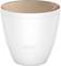 White, modern plant pot with integrated LED lighting and gold interior, perfect for indoor plants.