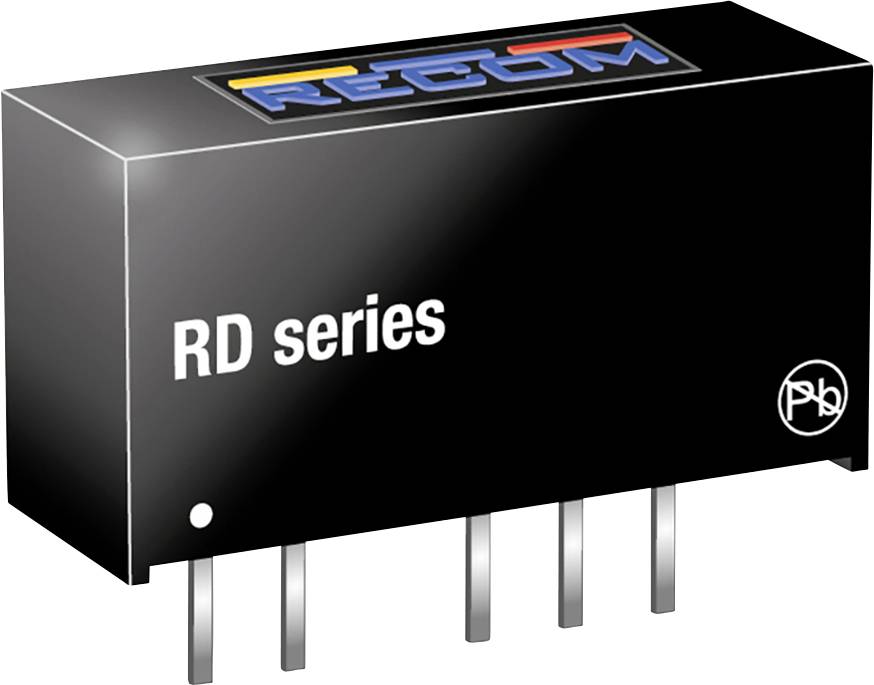 A rectangular, black adapter with 'RD series' printed on it and a colourful logo on the top surface. Four metal contacts underneath.