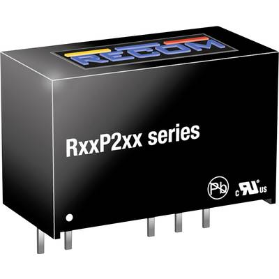 The image shows a rectangular, black electronic component with the inscription 'RxxP2xx series' and 'RECOM' at the top.