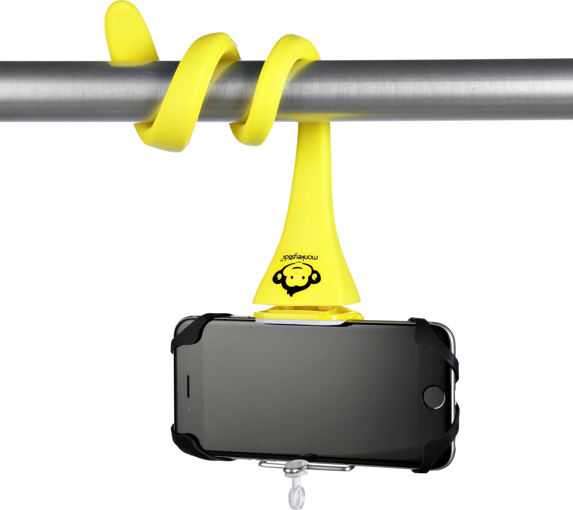Monkeystick SELMONKEYY Selfie stick Yellow Bluetooth, incl. mobile phone holder-4