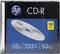'HP CD-R in sleeve, 52x speed, 700 MB capacity, 80 minutes of music. 10-pack note on the right side.'
