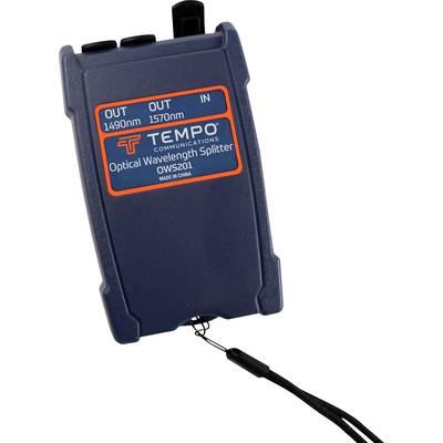 An optical wavelength splitter from Tempo Communications with the labels 'OUT 1490nm', 'OUT 1570nm' and 'IN'.