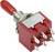 A red toggle switch with six terminals, labelled '3 A 250 VAC, 6 A 125 VAC'.