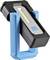 Black and blue portable LED work light with robust design and hexagonal grip structure.