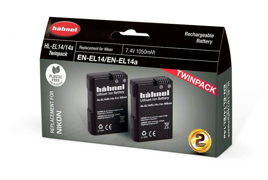 Hähnel Fototechnik HL-EL14a, 2er Camera battery replaces original battery (camera) EN-EL14, EN-EL14a 7.4 V 1050 mAh-1