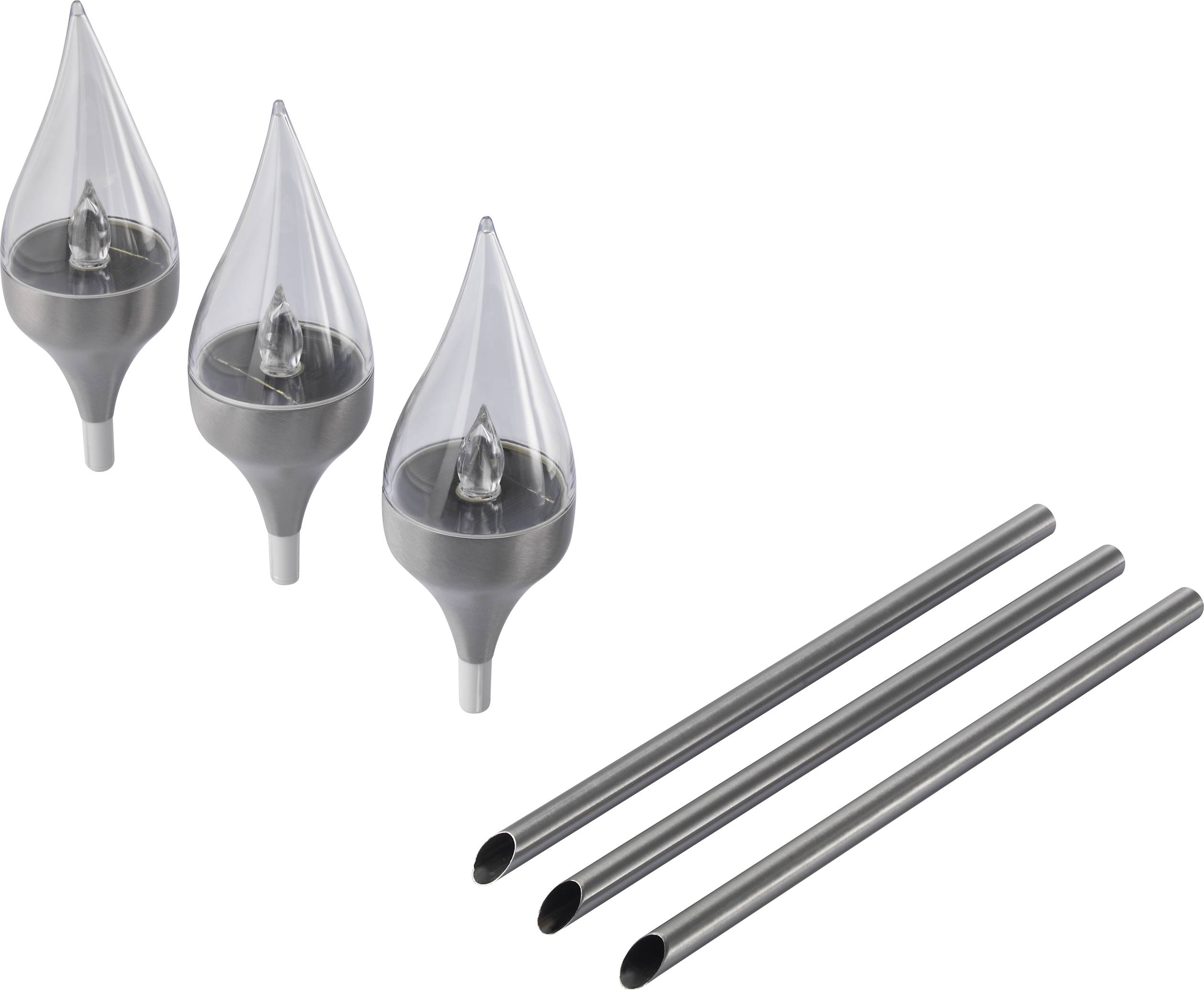 Sygonix SY-4677492 LED garden light 3-piece set LED (monochrome) Built-in LED 0.07 W Black-2