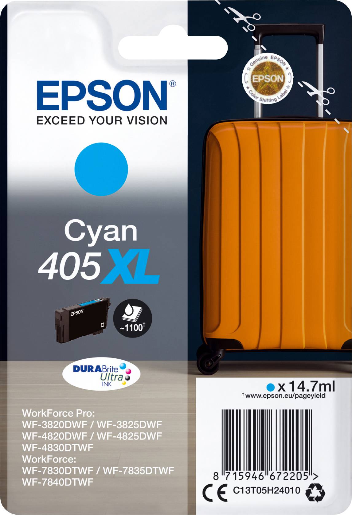 Epson Ink cartridge T05H2, 405XL Original Cyan C13T05H24010