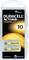 Duracell Activair Hearing Aid Batteries Size 10, Mercury-Free, Pack of Six Batteries with Yellow EasyTab for Easy Handling.
