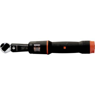 'Bahco torque wrench, black and orange, with a turning handle for adjusting torque and a scale for precise measurement.'