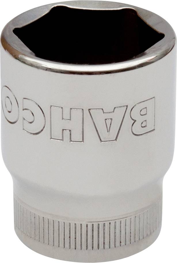 Metal socket with embossed 'BAHCO' lettering, used for screw-related work.
