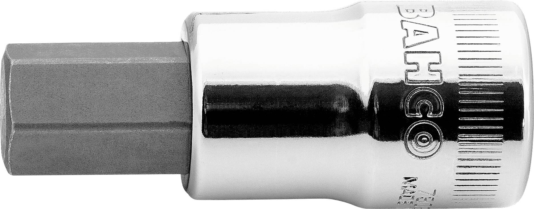 Hexagonal Bit for Screwdriver, BAHCO brand, in silver holder. Primarily used for manual or mechanical screw fastening.