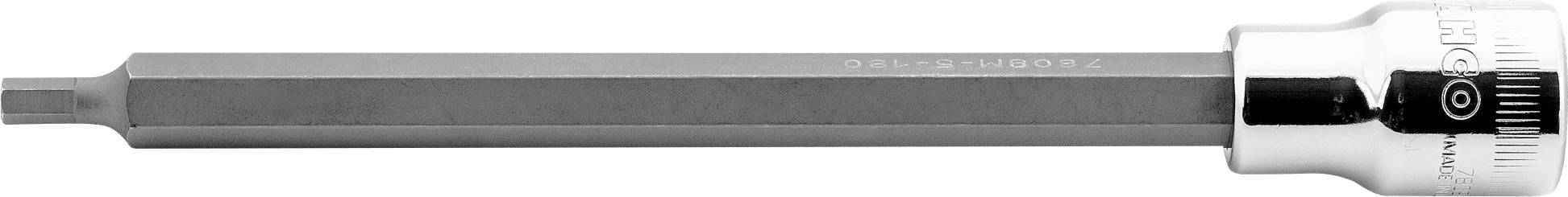 Socket with a long, hexagonal shaft, metallic finish, suitable for mechanical work.