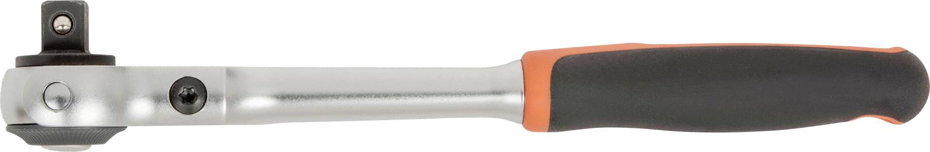 An adjustable torque wrench with a black handle and metal body, primarily used for mechanical work.